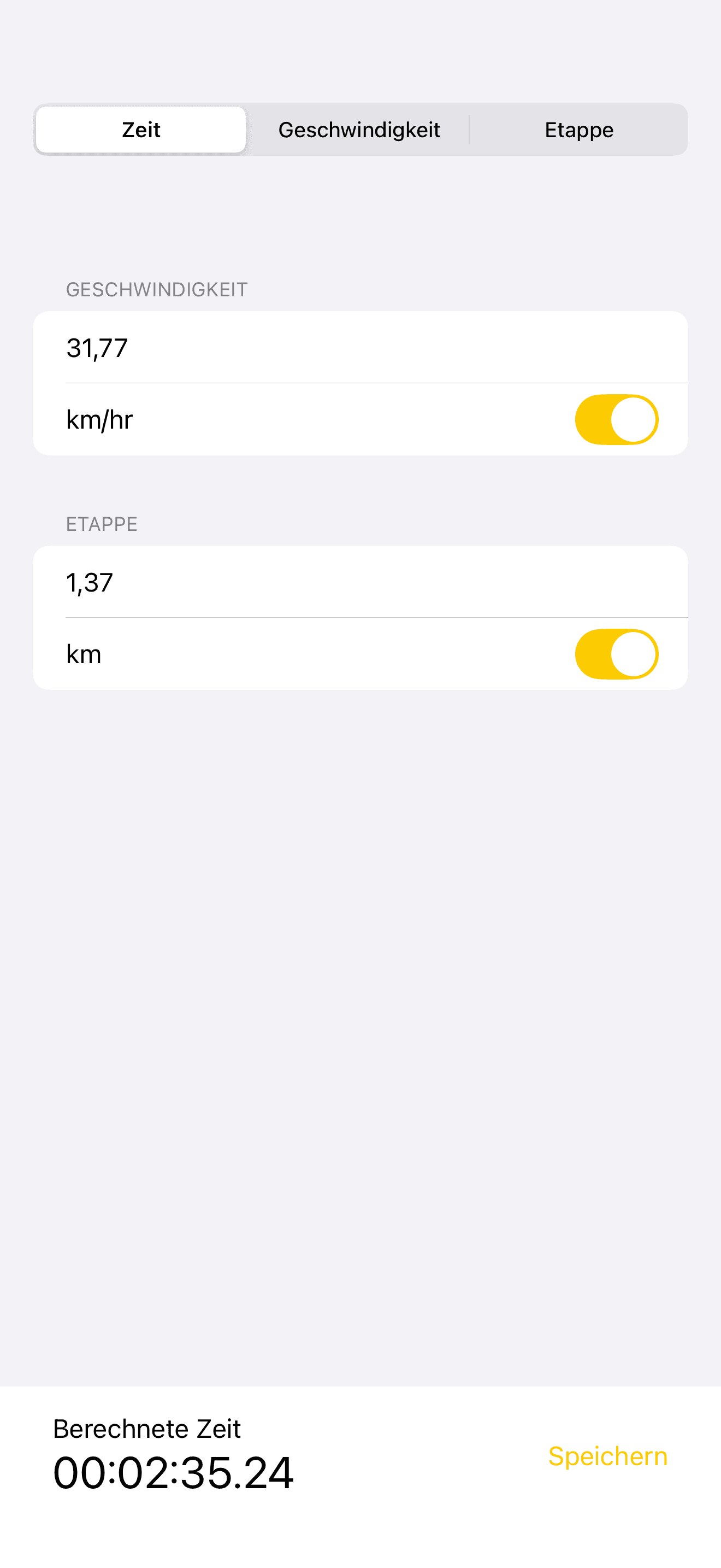 Speed Calculator Screenshot