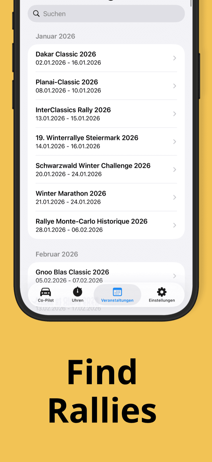 List of classic car rally events